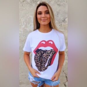 Bling-A-Gogo Leopard Lip Tshirt
